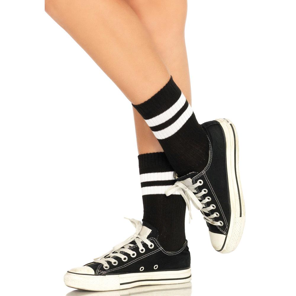 Leg Avenue - Athletic Striped Socken - Schwarz